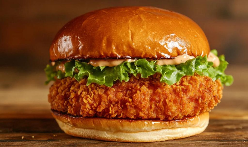 burger au poulet frit